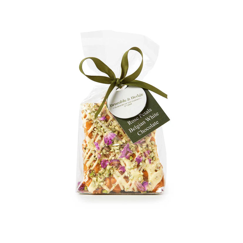 Pistachio, Rose Petal &amp; White Belgian Chocolate Peanut Brittle