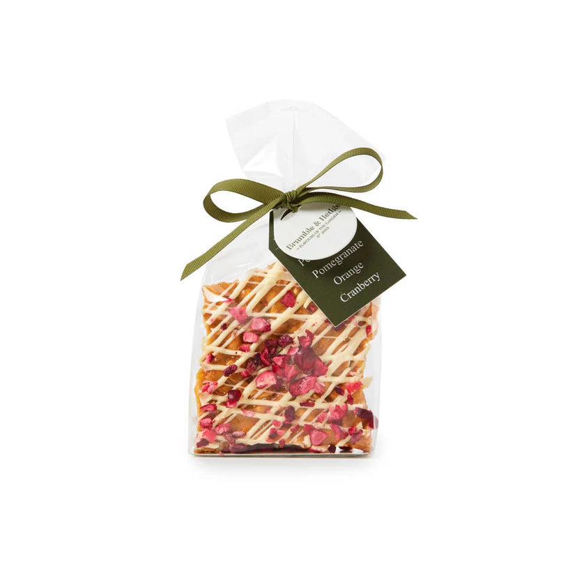 Pomegranate, Cranberry, Orange &amp; White Belgian Chocolate Peanut Brittle
