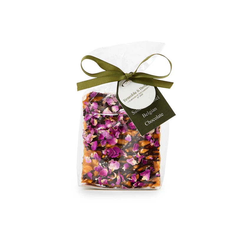 Salted Caramel, Rose Petal &amp; Dark Belgian Chocolate Peanut Brittle